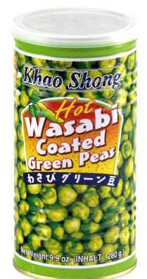 Wasabi coated green peas